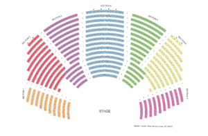Seating chart for Stewart Theatre in Talley Student Union, NC State campus