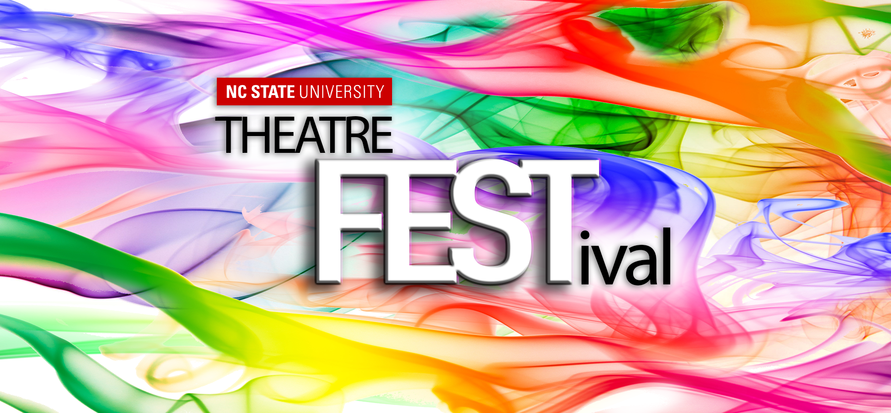 TheatreFESTival logo with rainbow backgournd